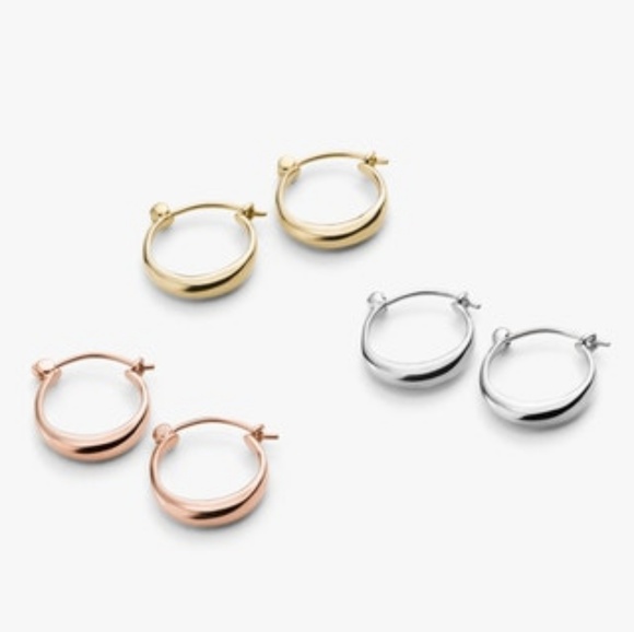 Shinola Jewelry - Shinola Small Crescent Hoop Earrings Silver